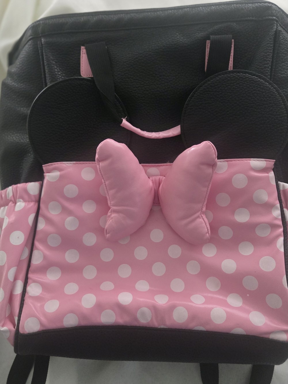 Disney Pink Polka Dot Kids Backpack Diaper Bag with Bow